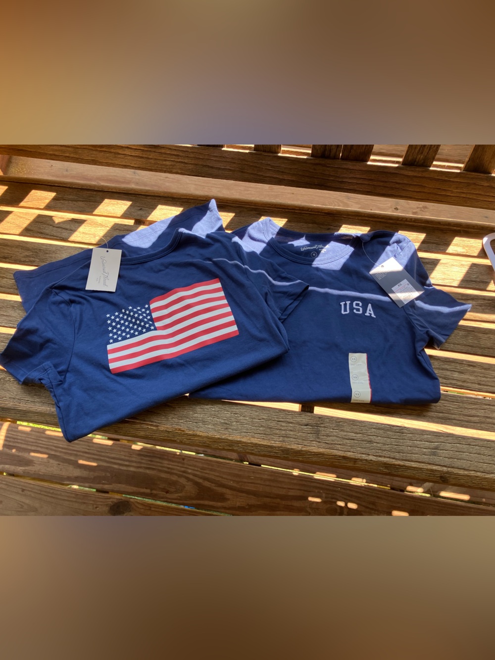 Universal Thread 2 Navy Short Sleeve Tees with USA Flag Graphic